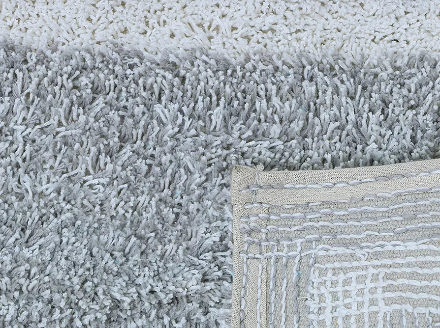 THE HOME TALK Cotton Morocco Door mat | Water Absorbent Runners | Designer Bath Mats | Floor Mats for Kitchen, Bathroom | Non-Slip | 44 x 64cm | Natural and Grey